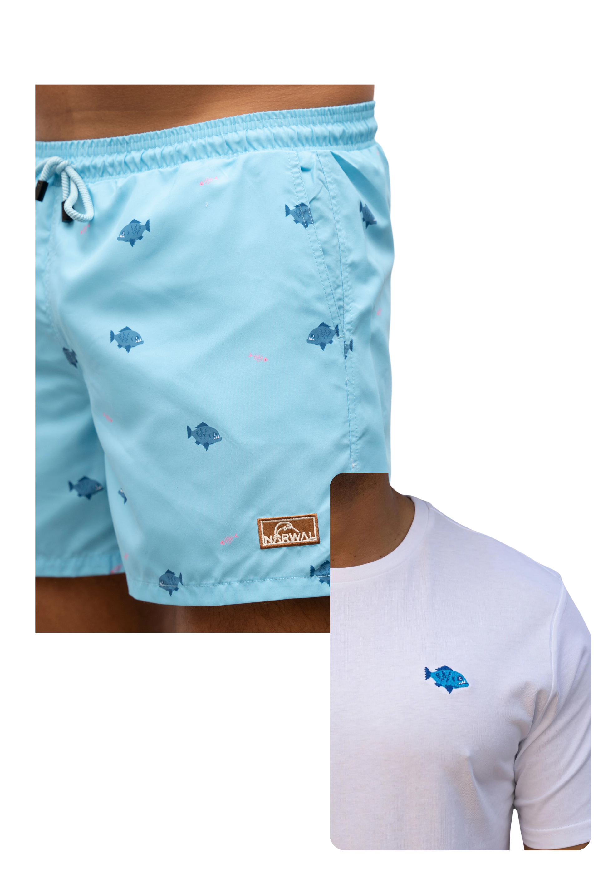Piranha Swim Trunks and T-shirt Bundle