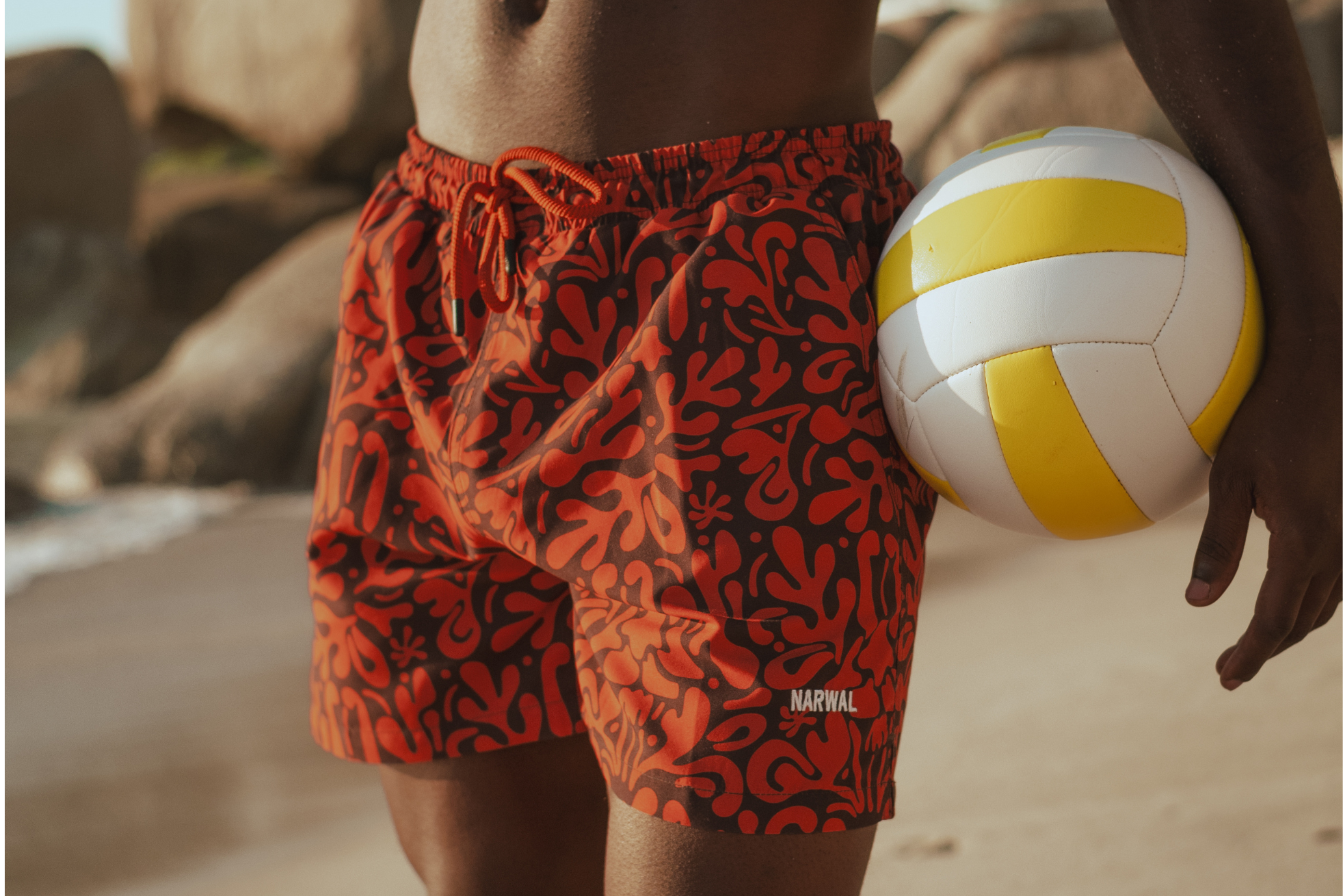 Splash Orange Father & Son Swim Trunks