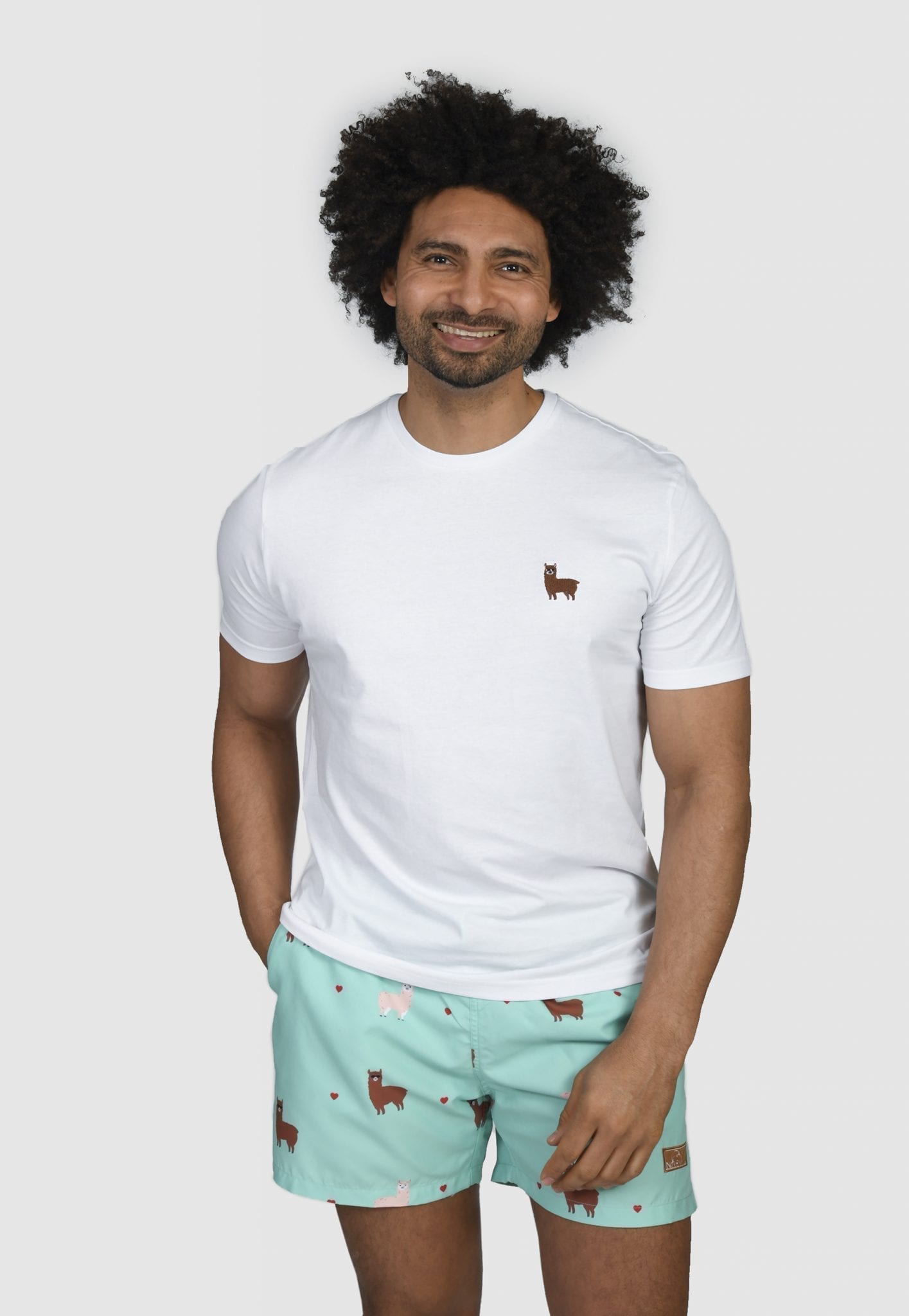 Alpaca Swim Trunks and T-shirt Bundle