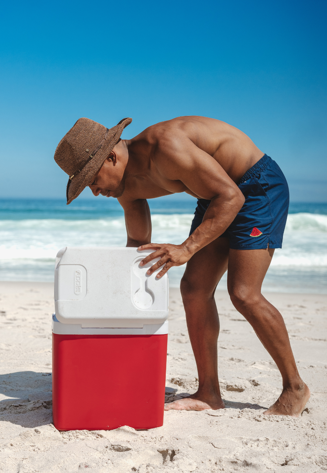Watermelon Plain Father & Son Swim Trunks